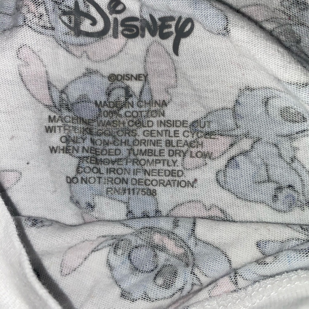 Girls Disney Stitch Cropped T-shirt with drawstrings Size M White Blue - Picture 3 of 3